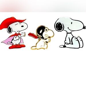 3pins-Pilot Snoopy/red baron -enamel pin/brooch and two bonus pins